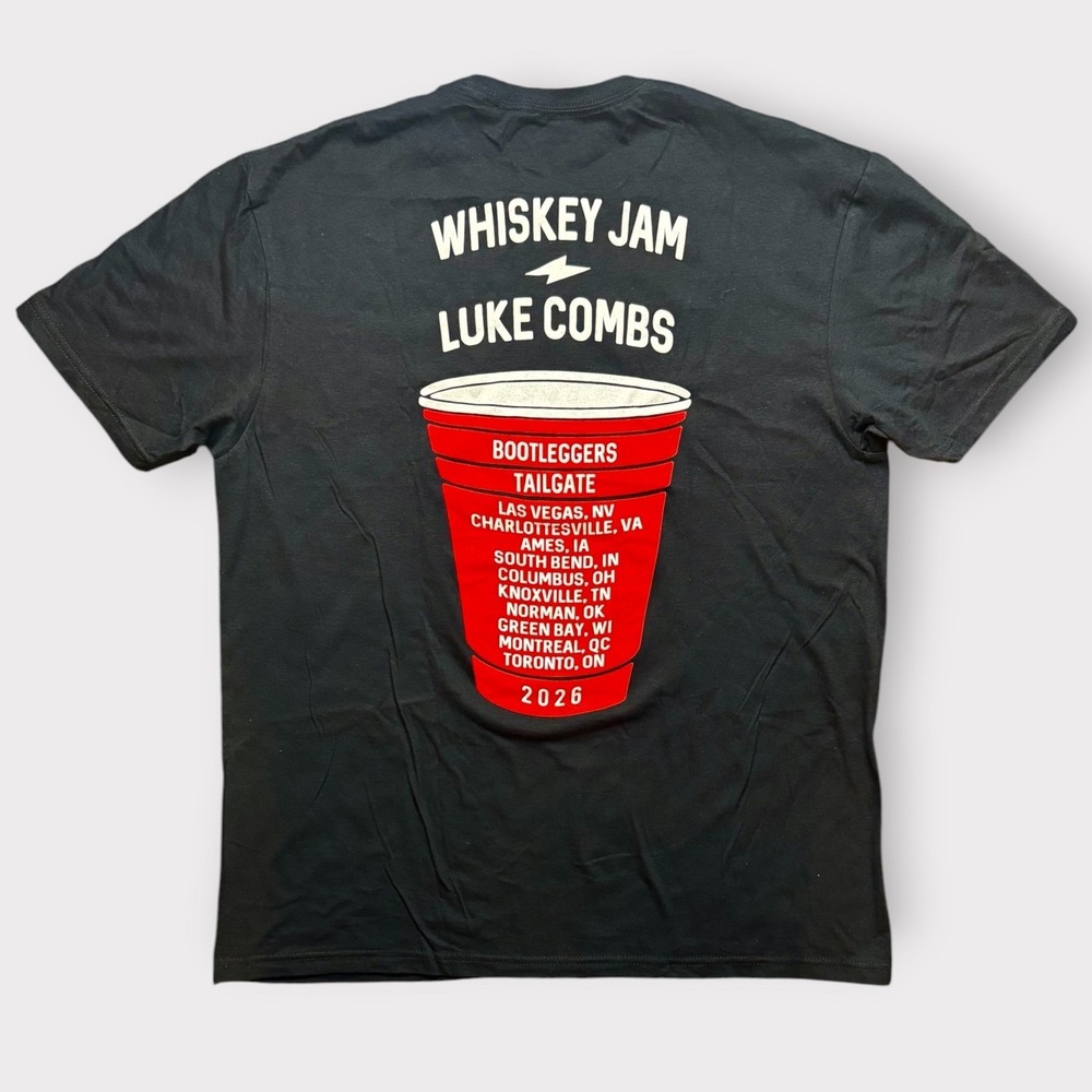 Luke Combs Whiskey Jam Bootleggers Tailgate 2026 Stadium Tour T-Shirt Black L